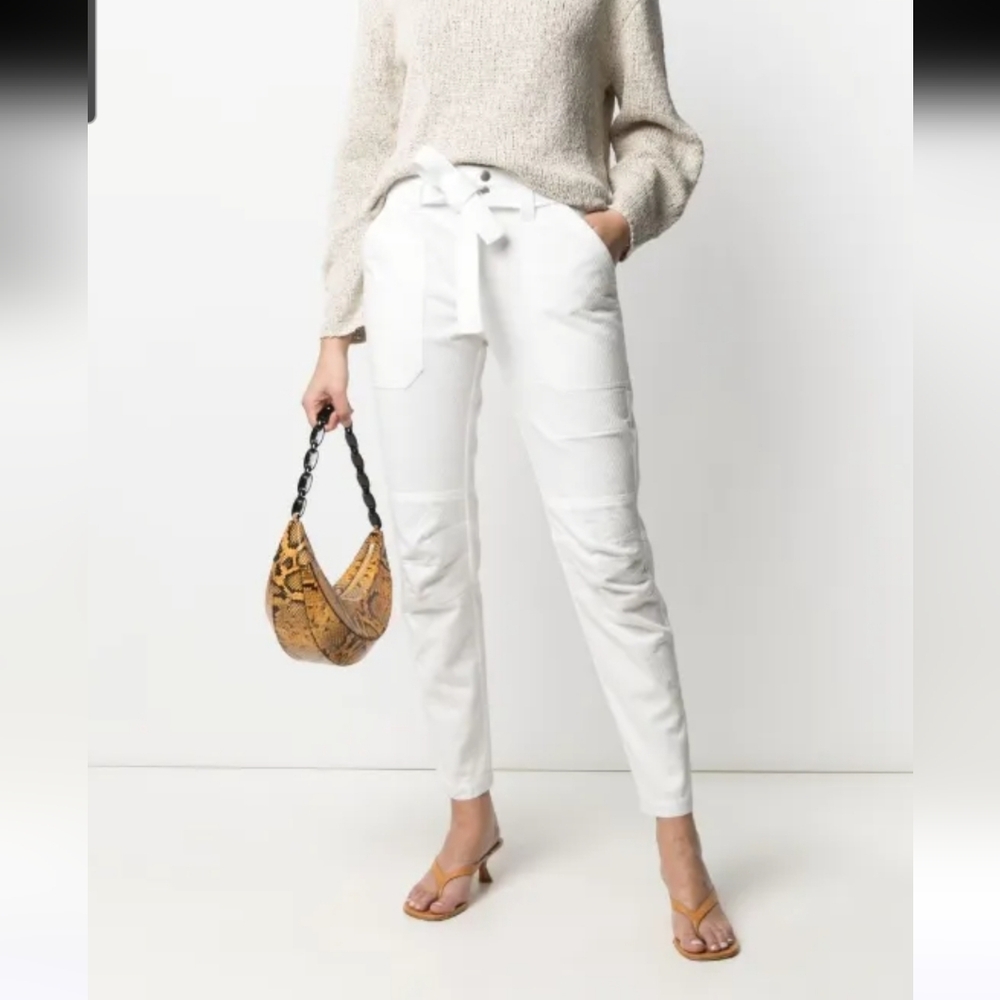 Rag & Bone White Abby Cotton Blend Trousers Sz 4 Coastal Preppy Summer
